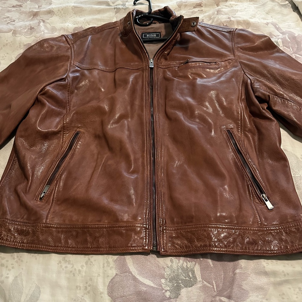 Men's Missani Italian Brown Lamb Skin Leather Jacket